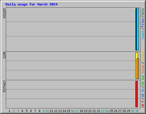 Daily usage for March 2024